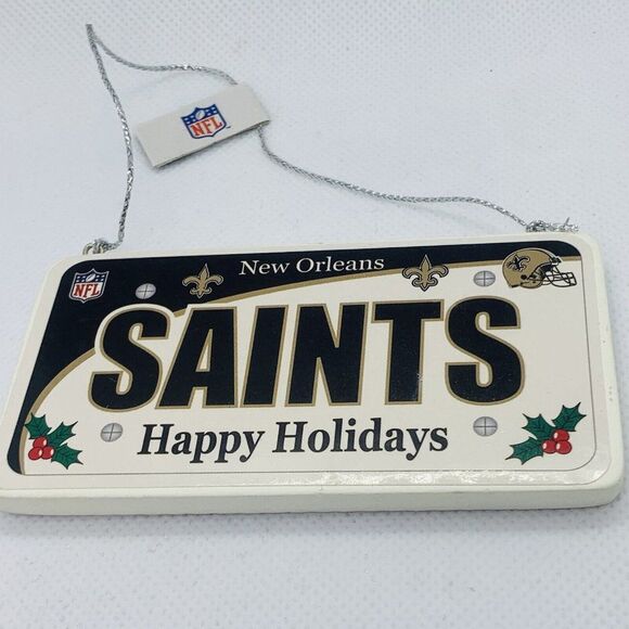 New Orleans Saints NFL License Plate Christmas Ornament Football Team Gift Decor